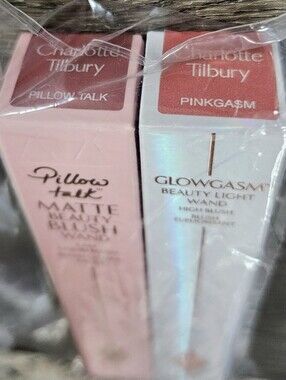 CHARLOTTE TILBURRY SET Blush Wand PILLOW TALK & Light Wand PINKGASM NEW MSRP $88